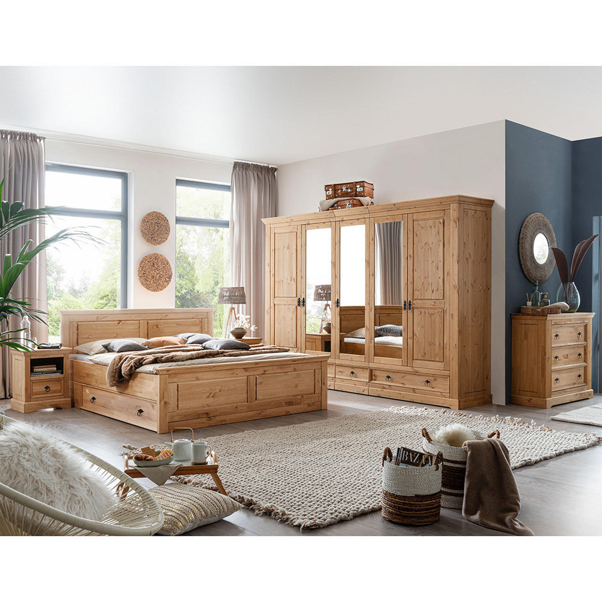KLEIDERSCHRANK Steinkjer-69 - Braun, Holz (310/215/62cm) - Lomado