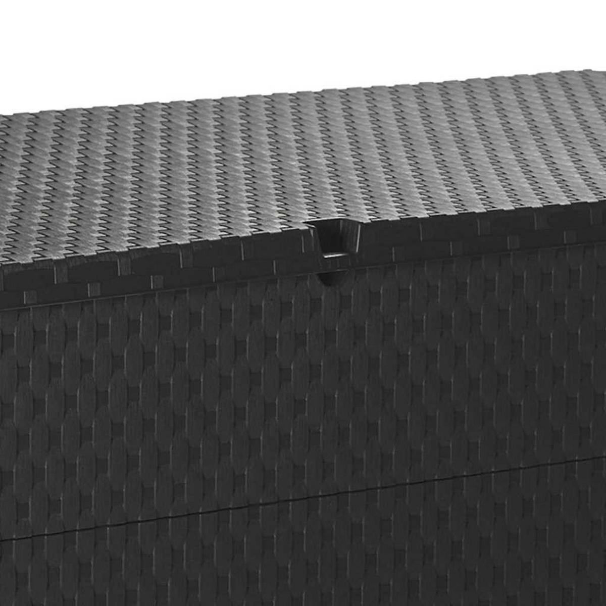 GARTENBOX, Witterungsbeständig, 120/56/63 cm, aus PP Rattan, Anthrazit - Anthrazit, Kunststoff (120/63/56cm) - vidaXL