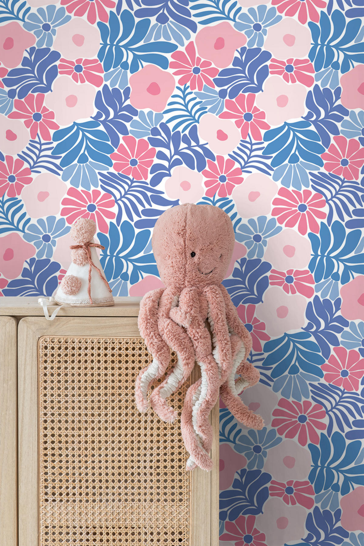 TAPETE Blumen im Matisse-Stil 50 x 900 cm - Pink, Papier (50/900cm) - ESTAhome
