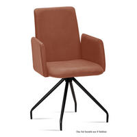 ARMLEHNSTUHL (8er-Set) Detana 52x92x60 Schwarz/Cognac - Cognac/Schwarz, Kunststoff (60/92/52cm) - 58aufmkessel