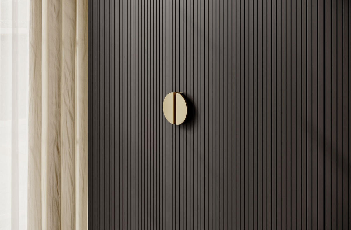 KLEIDERSCHRANK Moonir Schwarz 200 cm - Goldfarben/Schwarz, Holzwerkstoff/Metall (200/200.5/57cm) - Selsey
