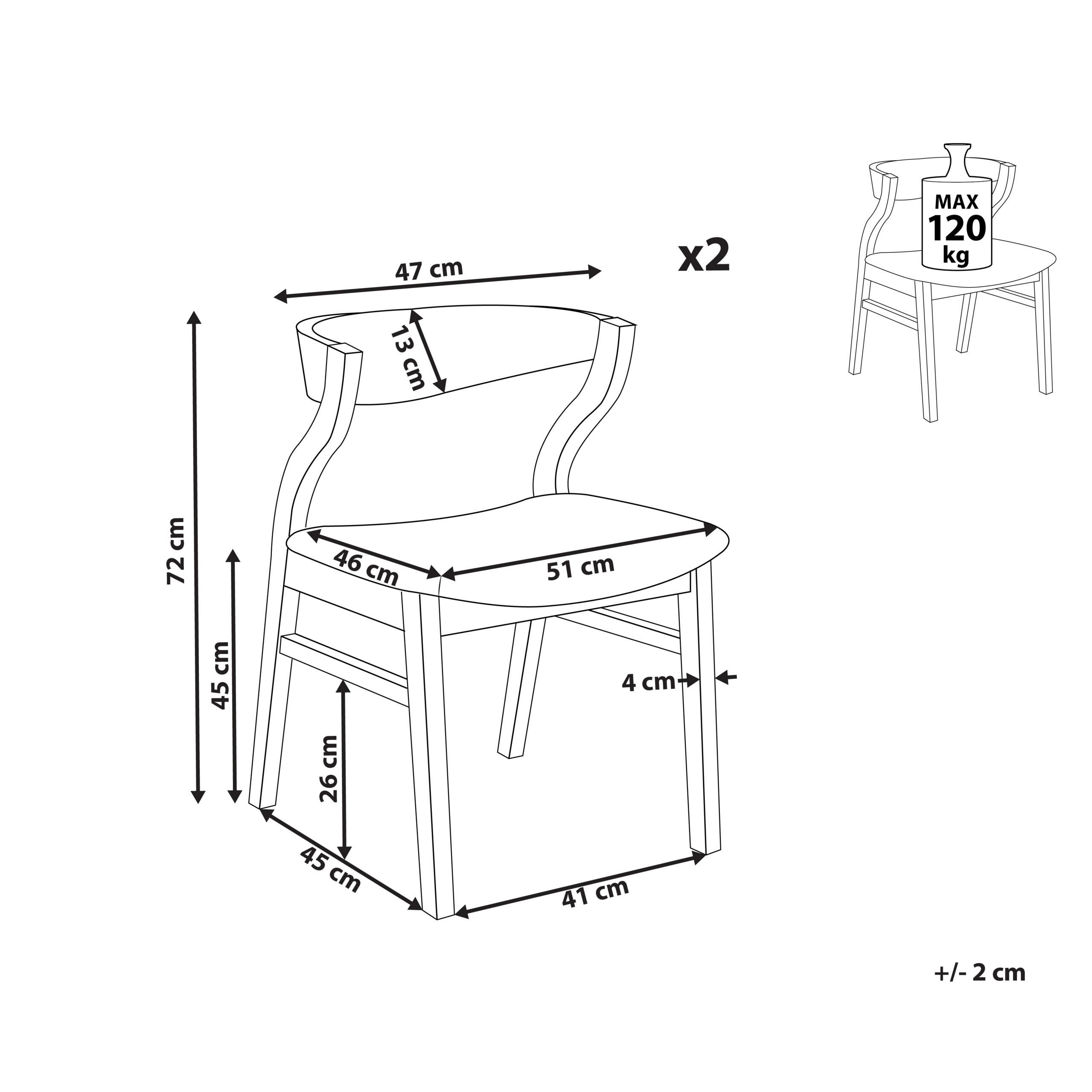 Thumbnail - Beliani Esszimmerstuhl, Hellbraun, Beige, Textil, 51x72x46 cm, Esszimmer, Stühle, Esszimmerstühle, Vierfußstühle