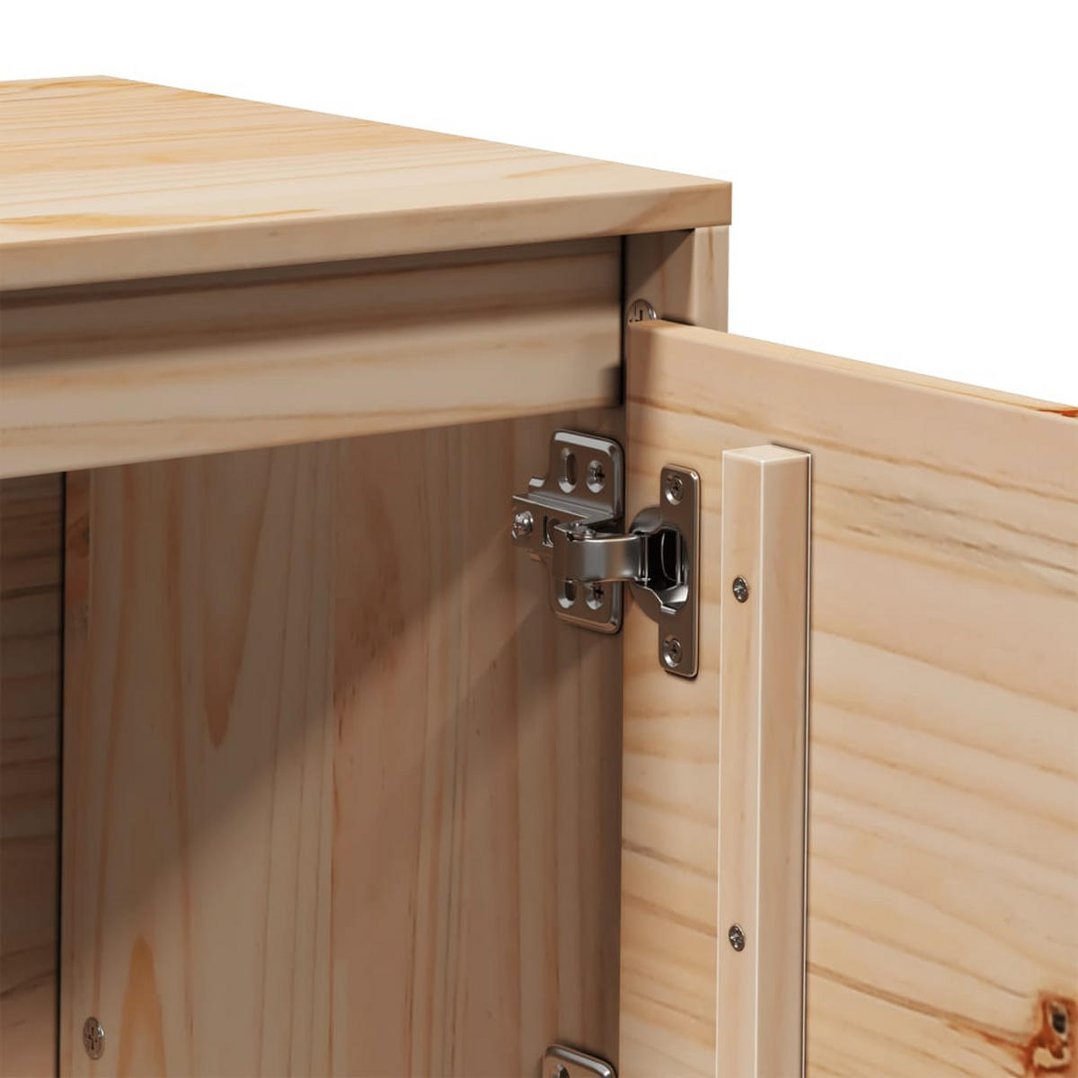 LOWBOARD mit 4 Türen, 4 Fächern 156/37/45 cm aus Massivholz Kiefer - Naturfarben, Holz (156/45/37cm) - vidaXL