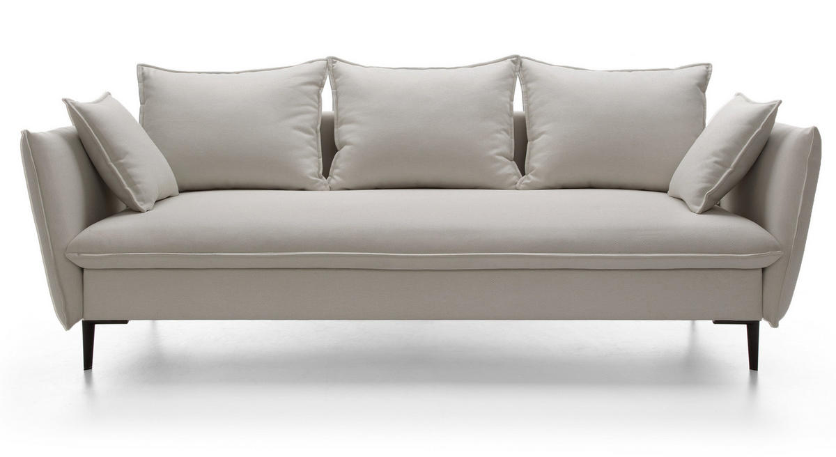 SOFA mit Bettkasten Flavio, 237 cm, Schlaffunktion, Hellgrau - Hellgrau, Holz (237/90/105cm) - Emporius