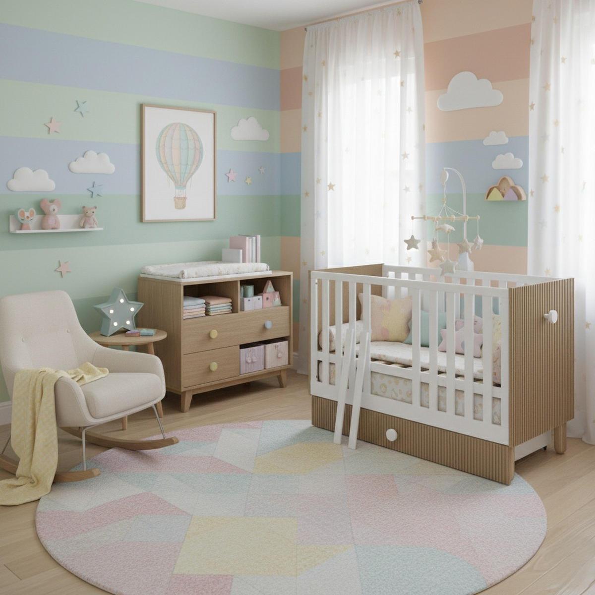 GITTERBETT Bebella - Weiß, Naturmaterialien (60/120cm) - kiki design