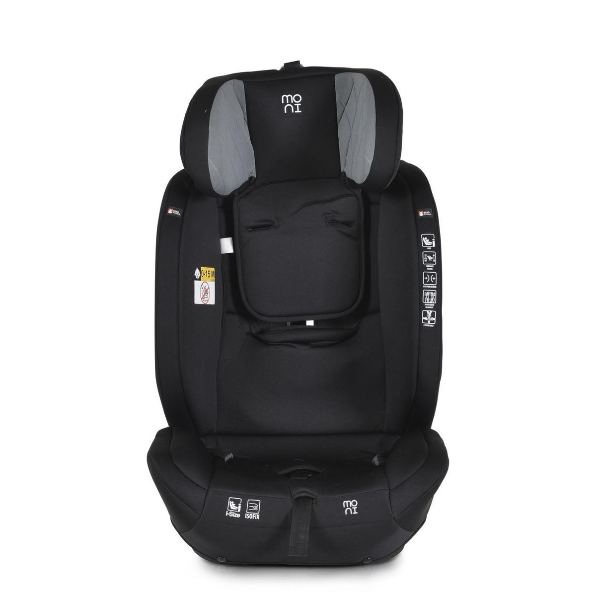 KINDERSITZ i-Size i-Safe grau (76-150cm) Isofix, Top Tether, 13-fach verstellbar - Grau, Kunststoff (45/60/46cm) - Moni
