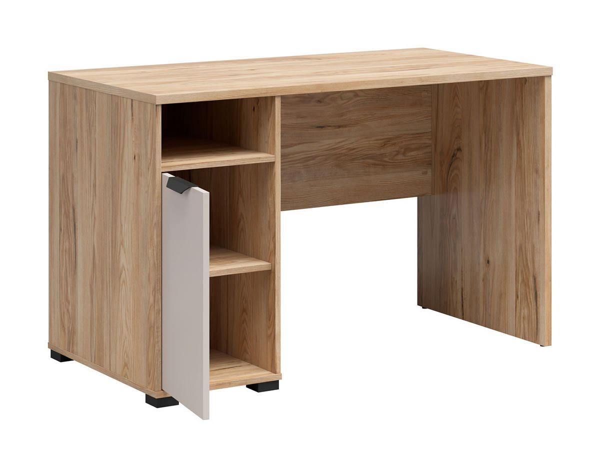SCHREIBTISCH Chuck Mauvella Eiche / Kaschmir 120 / 60 / 75cm - Kaschmir/Eichefarben, Holz/Holzwerkstoff (60/120/75cm) - Feldmann-Wohnen