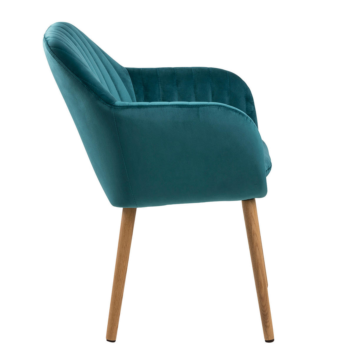 ARMLEHNENSTUHL - Textil / Massivholz - Eichefarben/Petrol, Eichenholz/Holz (57/83/61cm) - home24