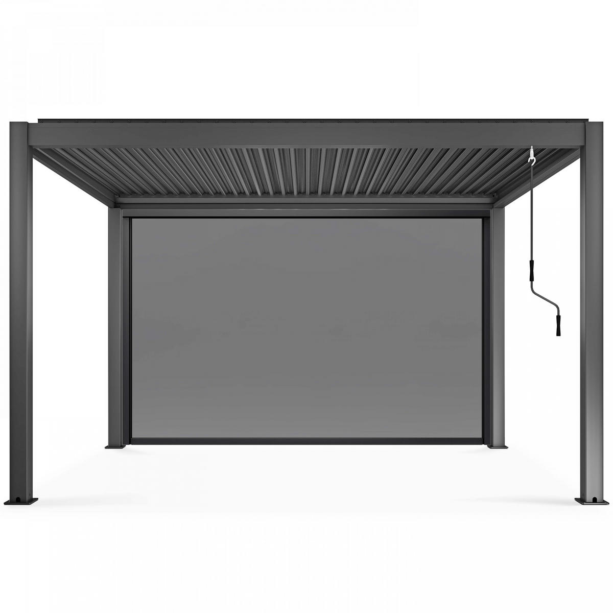 JALOUSIE 3,73x2,34m, Grau - Grau, Metall (234/2.66/373cm) - Oviala