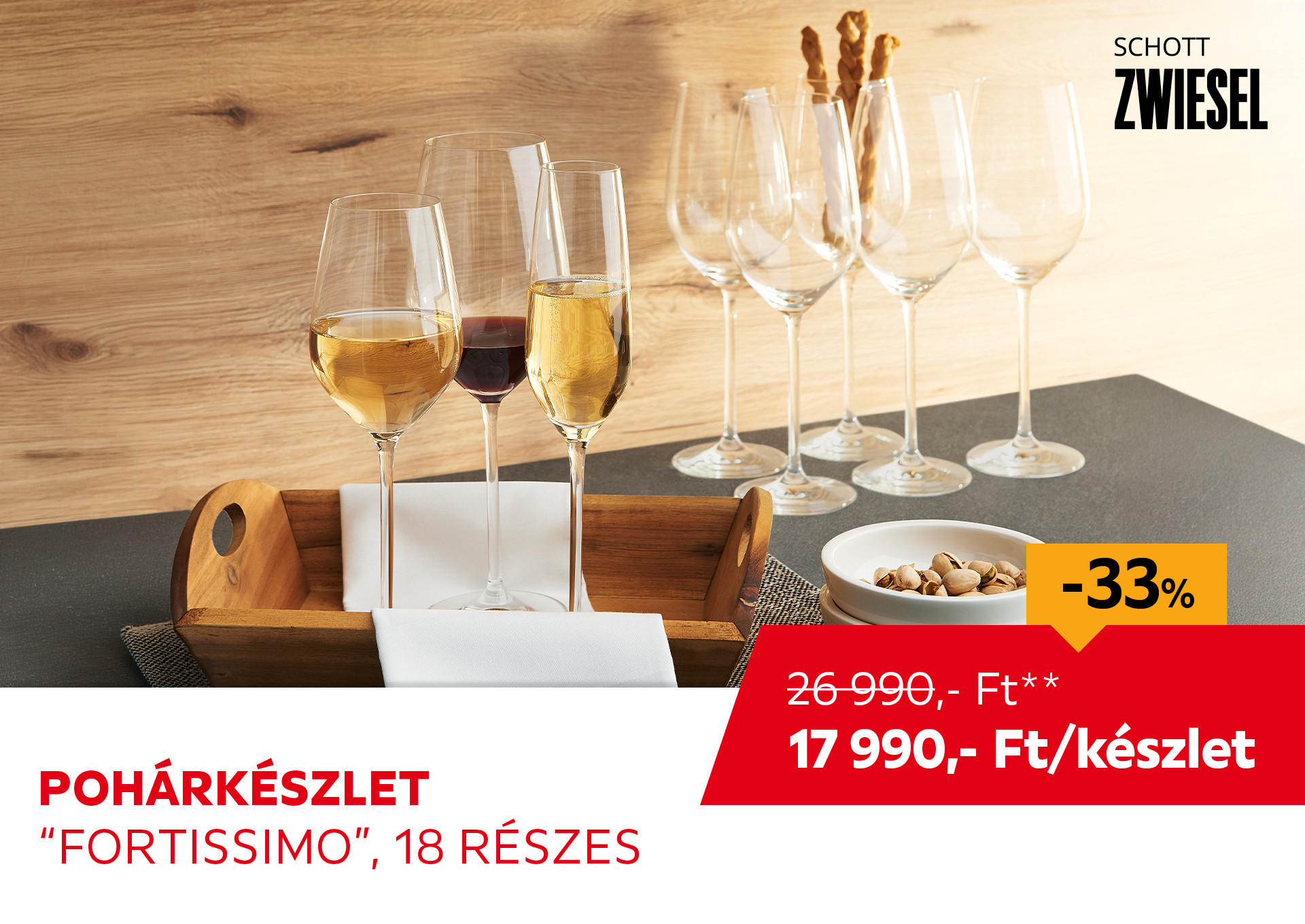 Pohárkészlet "Fortissimo", 18 részes Kiemelt termék 26990 Ft.- helyett 17990 Ft.-