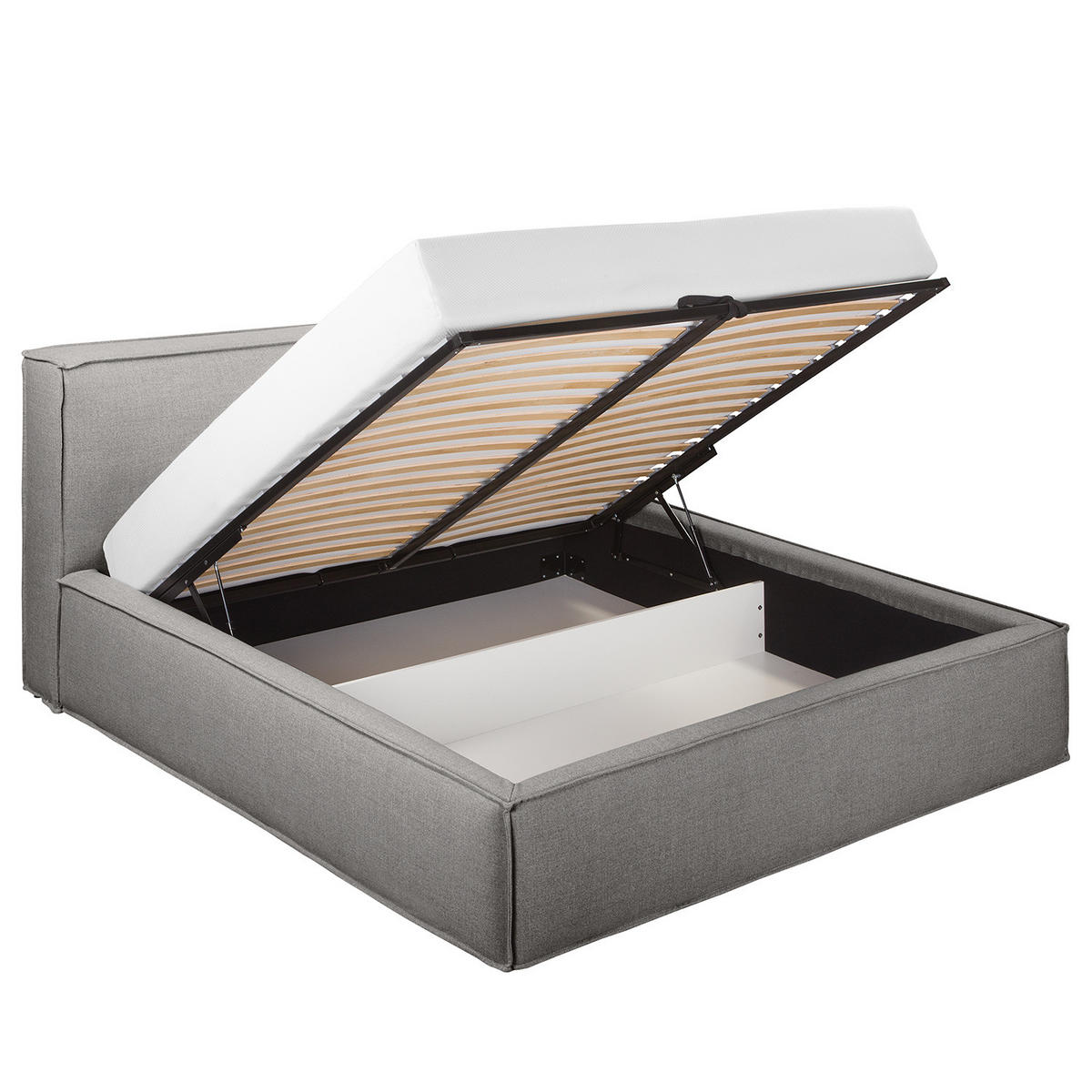 POLSTERBETT - Grau, Textil (140/200cm) - home24