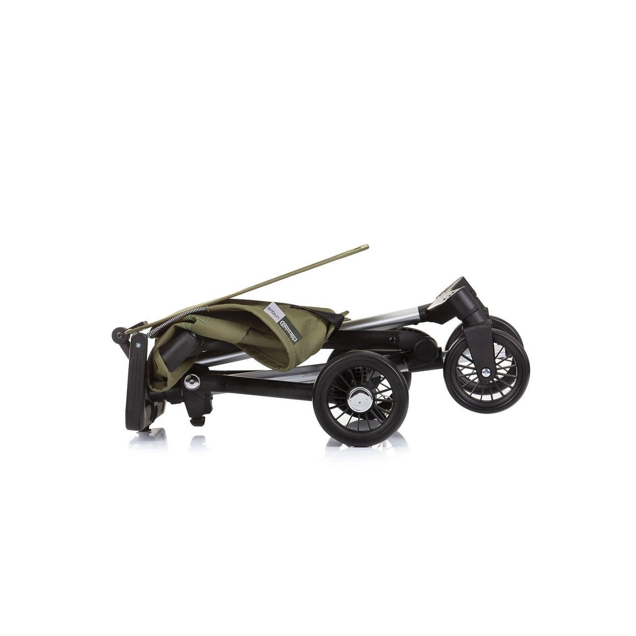 BUGGY Unique grün Aluminiumrahmen faltbar 3-Punkt-Gurt Tasche - Grün, Metall (58/33/92cm) - Chipolino