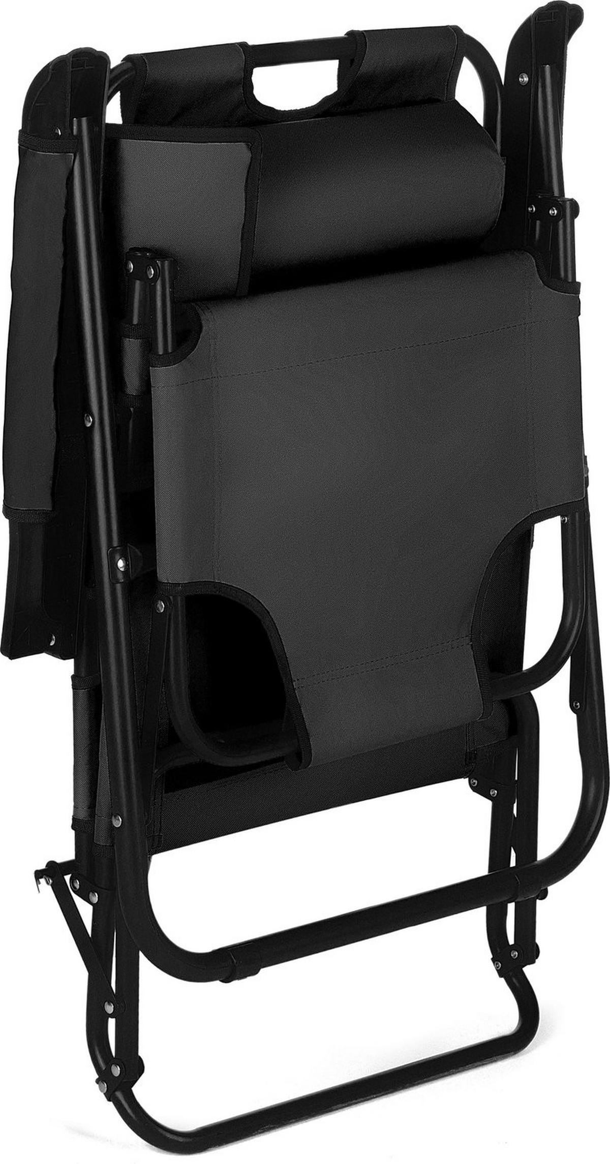 GARTEN-RELAXSESSEL bis 150 kg, Klappbar - Schwarz, Textil (61/31/153cm) - Outtec