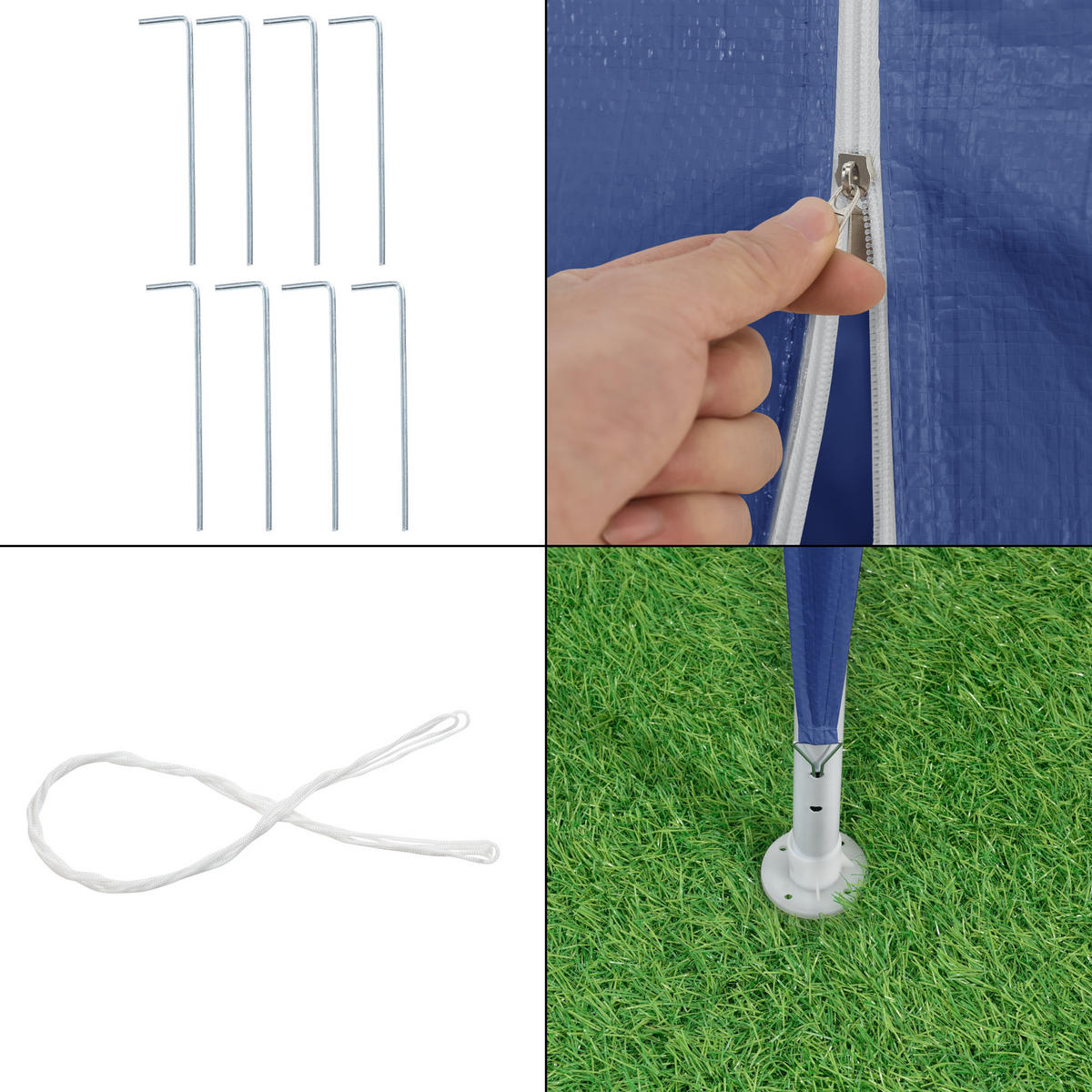 PARTYZELT Wedau - Dunkelblau, Kunststoff/Metall (900/255/300cm) - casa.pro