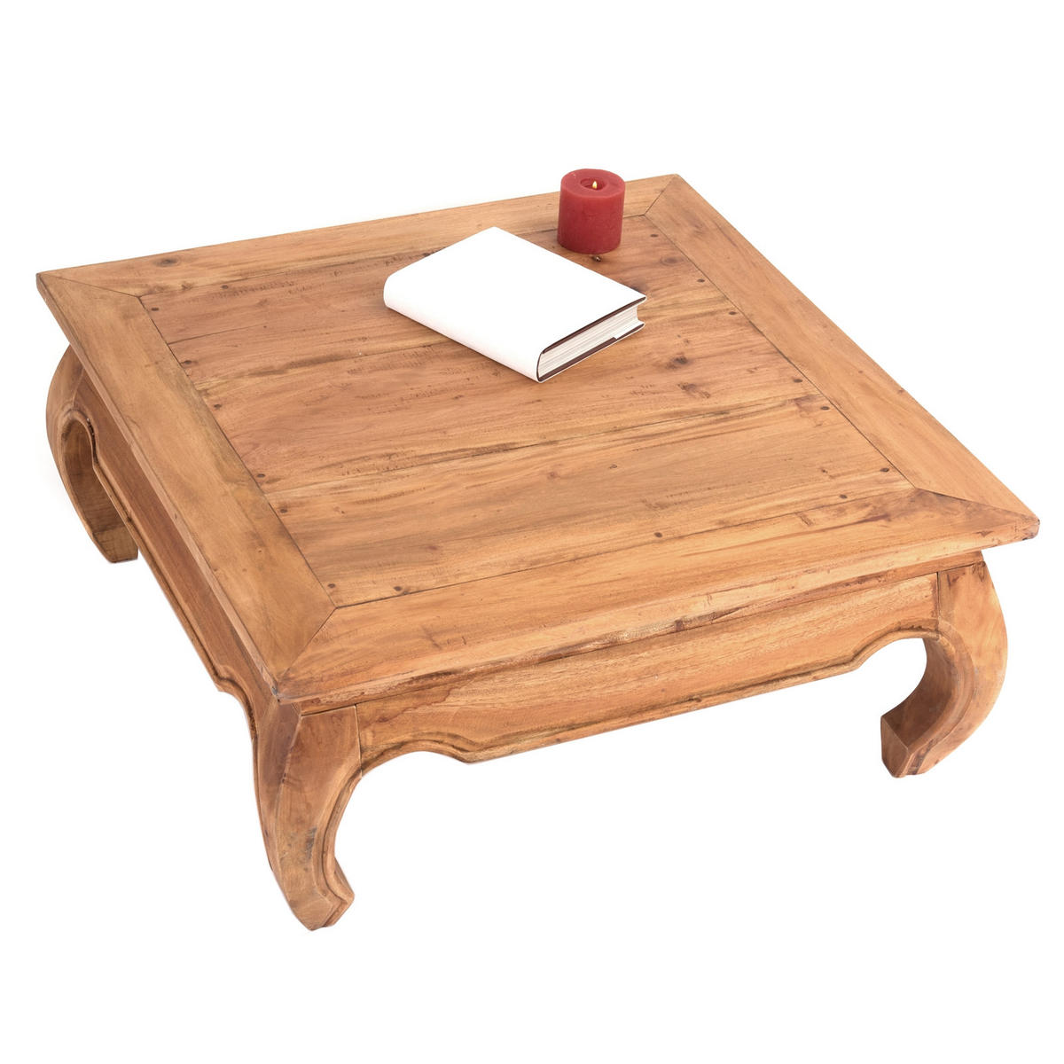 OPIUMTISCH EAST 80 Mahagoni Massivholz 08 honigfarben gewachst - Honig, Holz (80/80/36cm) - DESIGN DELIGHTS