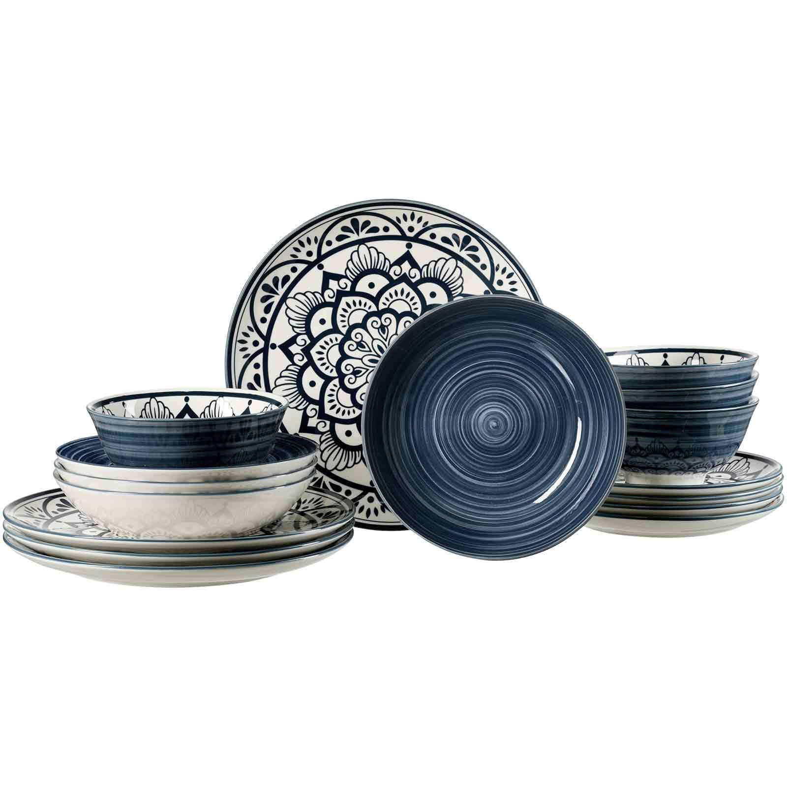 TAFELSET Doha Petrol 16er Set - Blau, Keramik (1/1/1cm) - Ritzenhoff Breker
