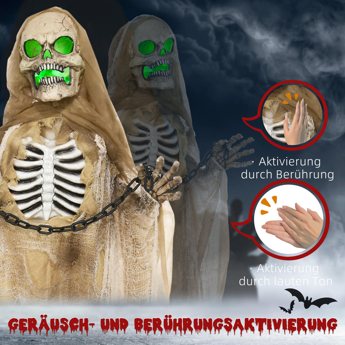 HALLOWEEN-DEKORATION Beige 70.0/18.0/183.0cm - Beige, Metall (18/183/70cm)