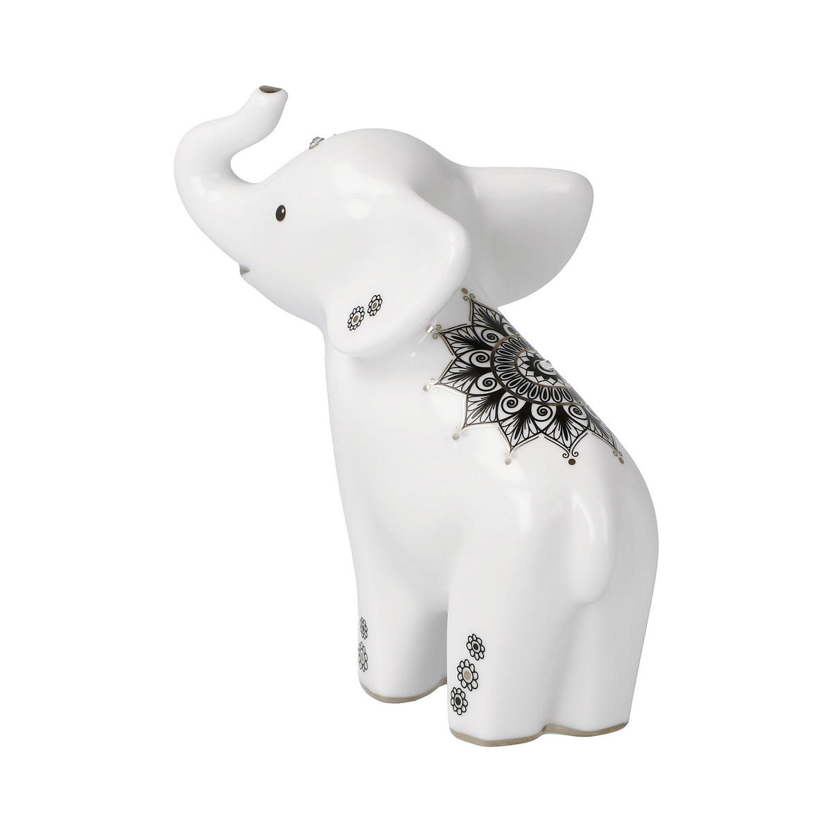 DEKOFIGUR Elephant - Kamili, Porzellan, schwarz-weiß, 11 cm - Multicolor, Keramik (5.5/11/10.5cm) - Goebel