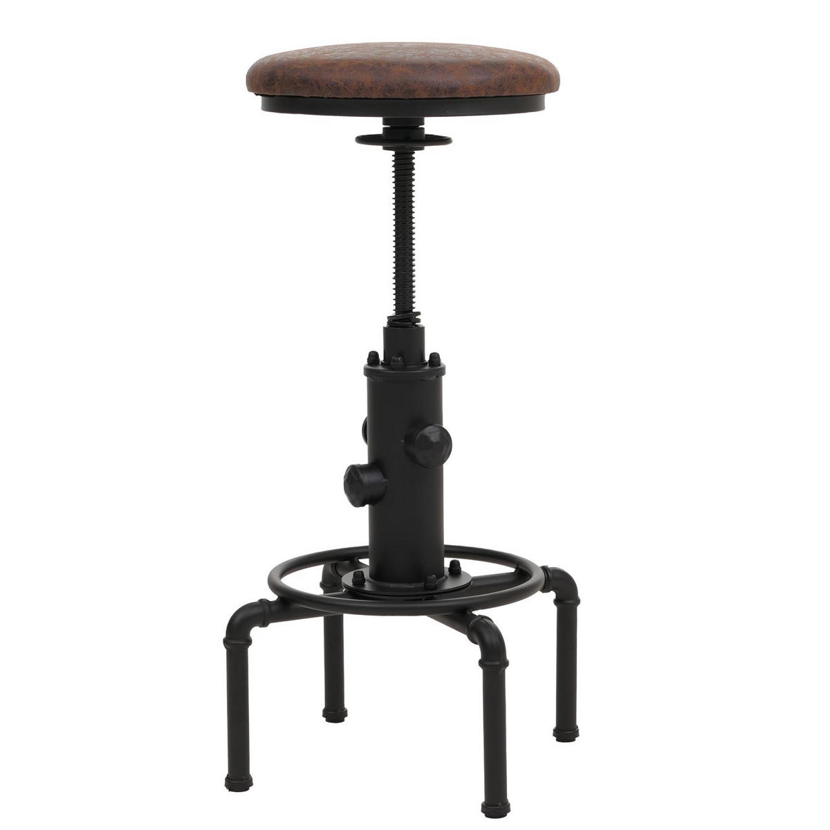 BARHOCKER 2er-Set gepolstert Sitzhöhe 62-85cm Braun Kunstleder - Dunkelbraun, Kunststoff (45/85/45cm) - PROREGAL