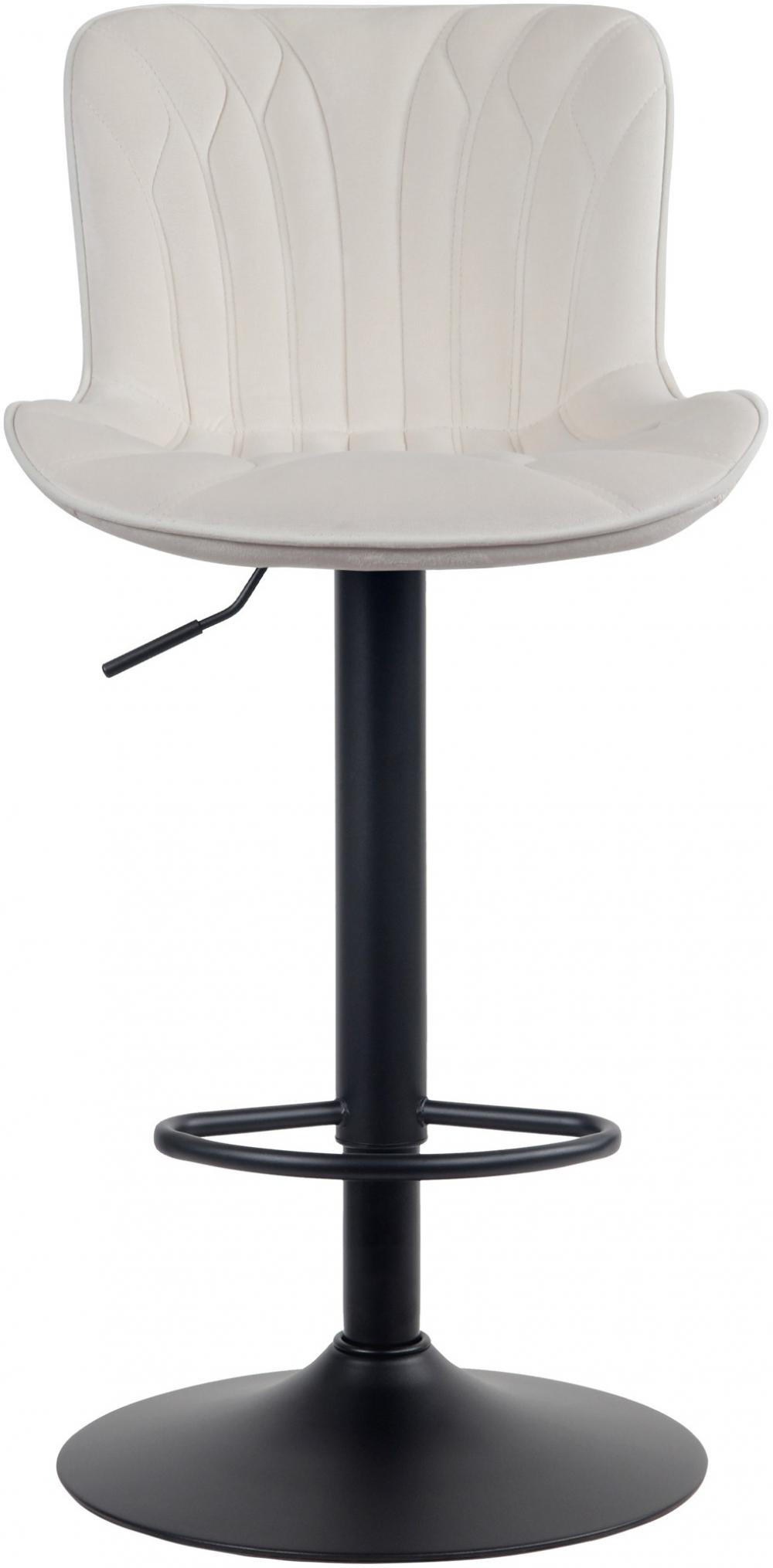 BARHOCKER Samt creme - Creme/Schwarz, Textil/Metall (48/83/54cm) - CLP