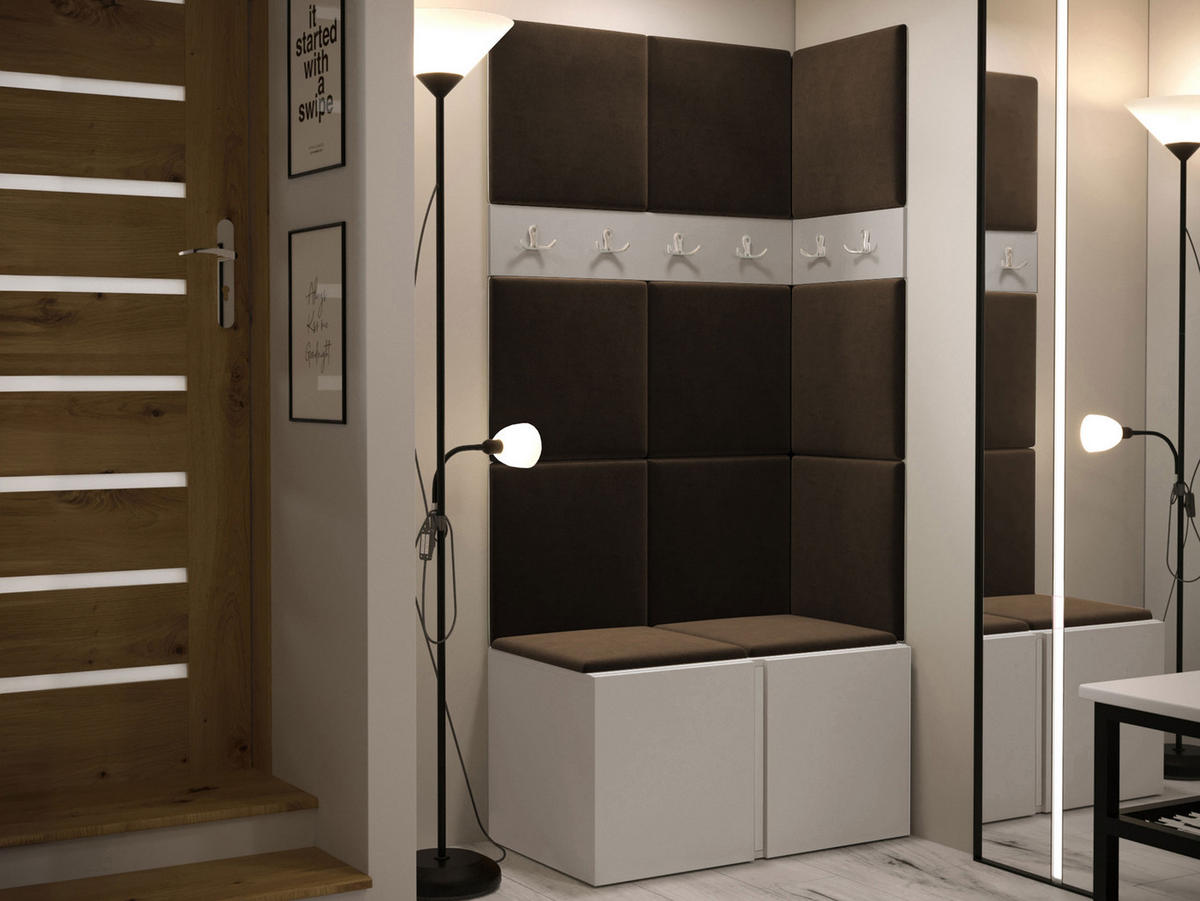 GARDEROBEN-SET Orion I - Kaschmir/Braun, Holzwerkstoff/Kunststoff (84/186/46cm) - MIRJAN24