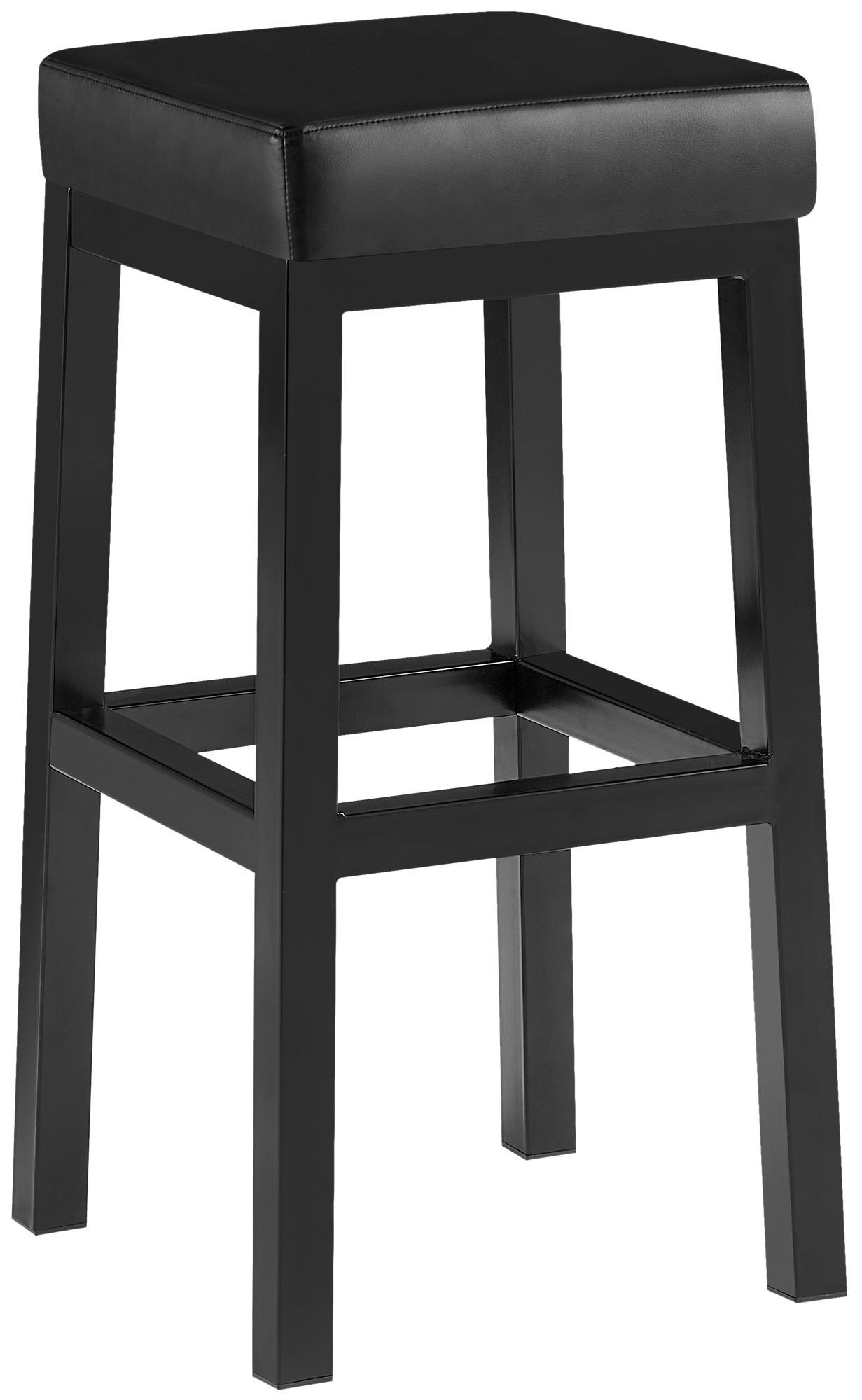 BARHOCKER Lederlook Schwarz - Schwarz, Textil/Metall (37/78/37cm) - CLP