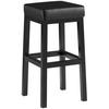 BARHOCKER Lederlook Schwarz - Schwarz, Textil/Metall (37/78/37cm) - CLP