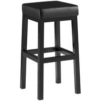BARHOCKER Lederlook Schwarz - Schwarz, Textil/Metall (37/78/37cm) - CLP
