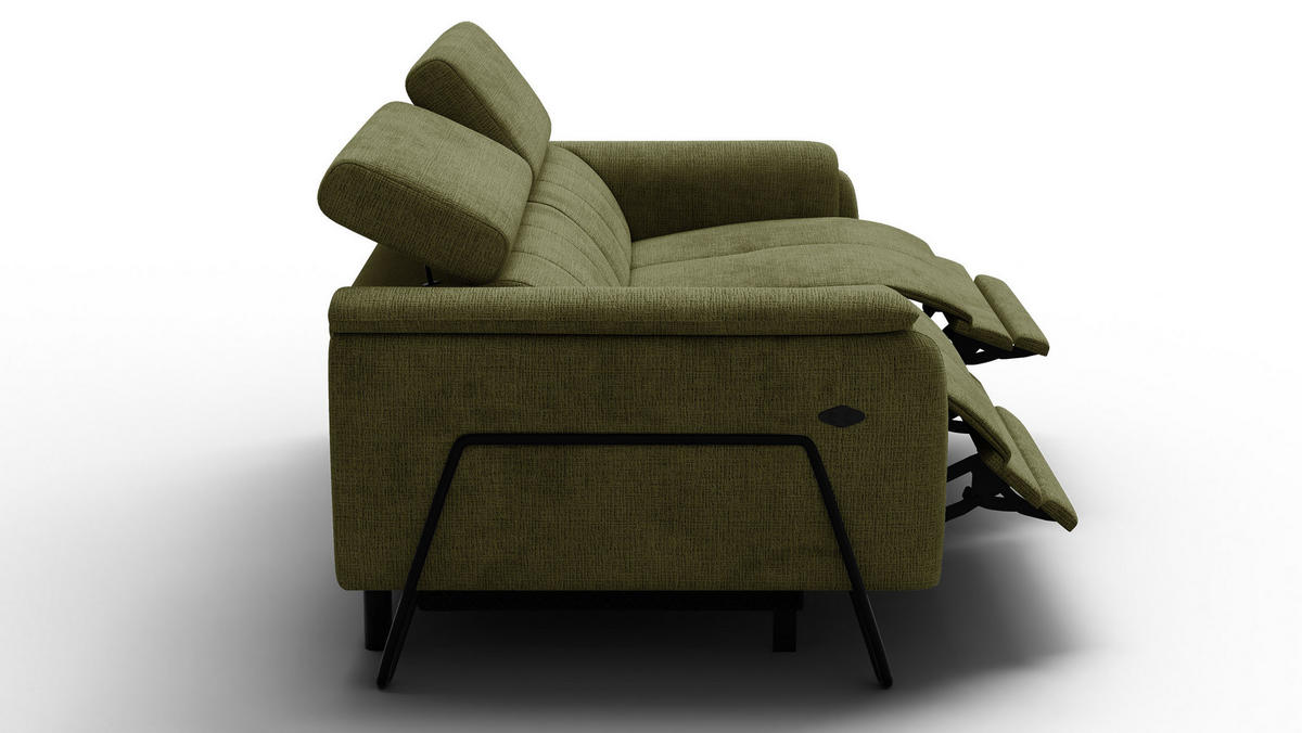 RELAXSOFA RODEN 3-Sitzer, olive - Olivgrün, Holz/Textil (194/82/103cm) - Courtois Laville