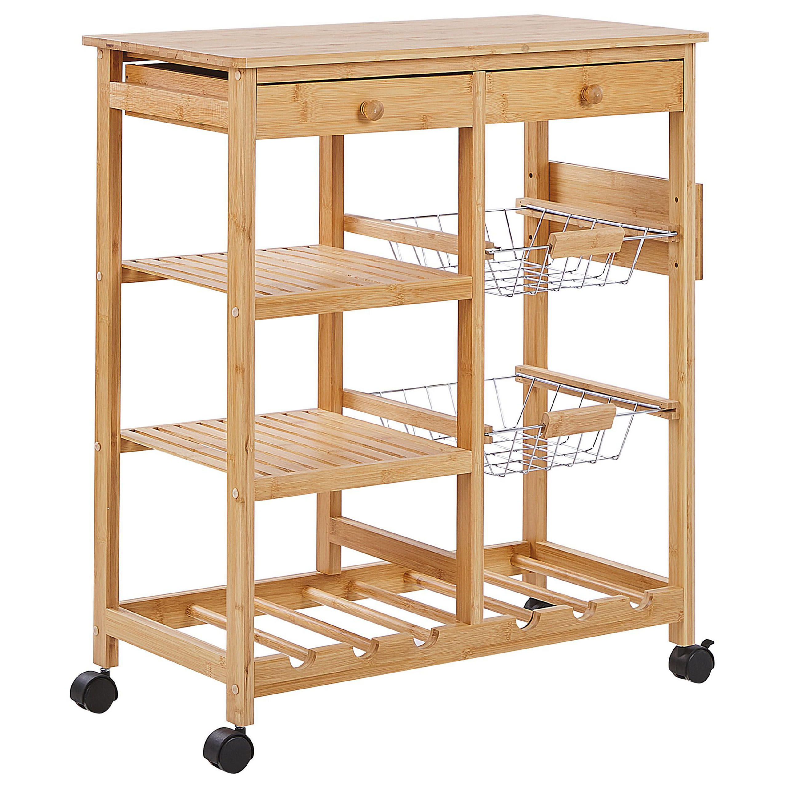Beliani Servierwagen Braun 67x80x37 cm