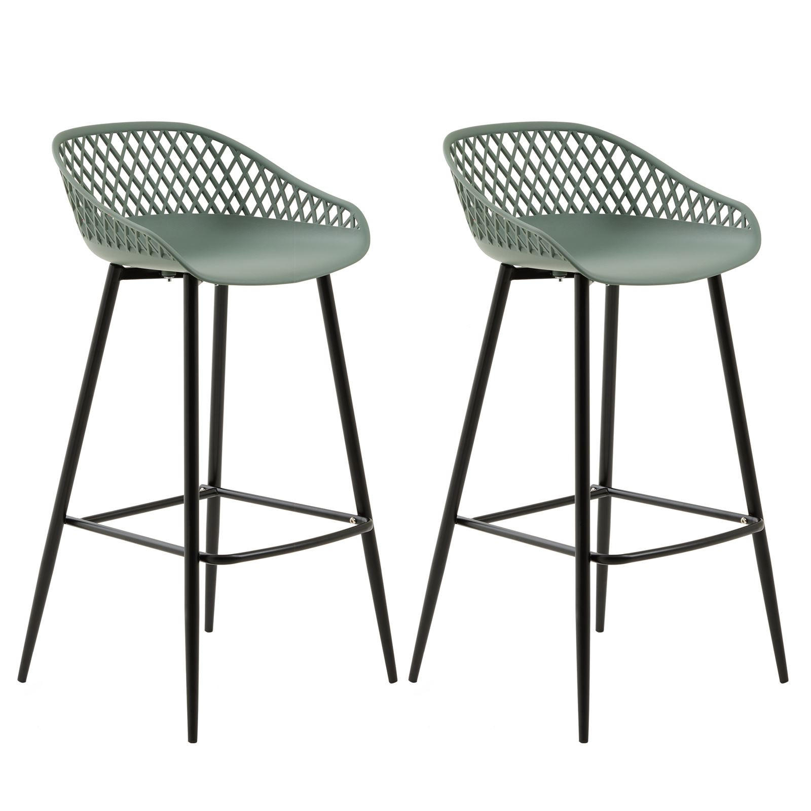 BARHOCKER IREK 2ER-SET - Grün, Textil (48/96/48cm) - IDIMEX