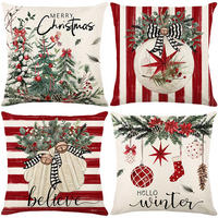 KISSENBEZUG – Weihnachtskissenbezug (Kissenfüllung nicht enthalten) – 45 x 45 cm – Multicolor(vier Stück) - Multicolor, Textil (45/45cm)