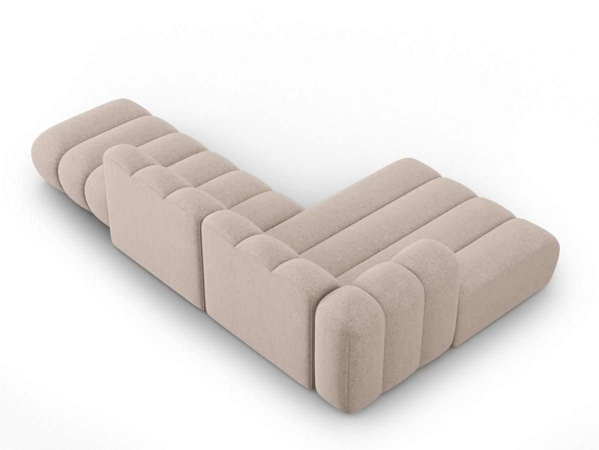 ECKSOFA modular links Lupine aus Chenille-Stoff beige 5 Sitzplätze - Beige, Textil (177/299cm) - Micadoni