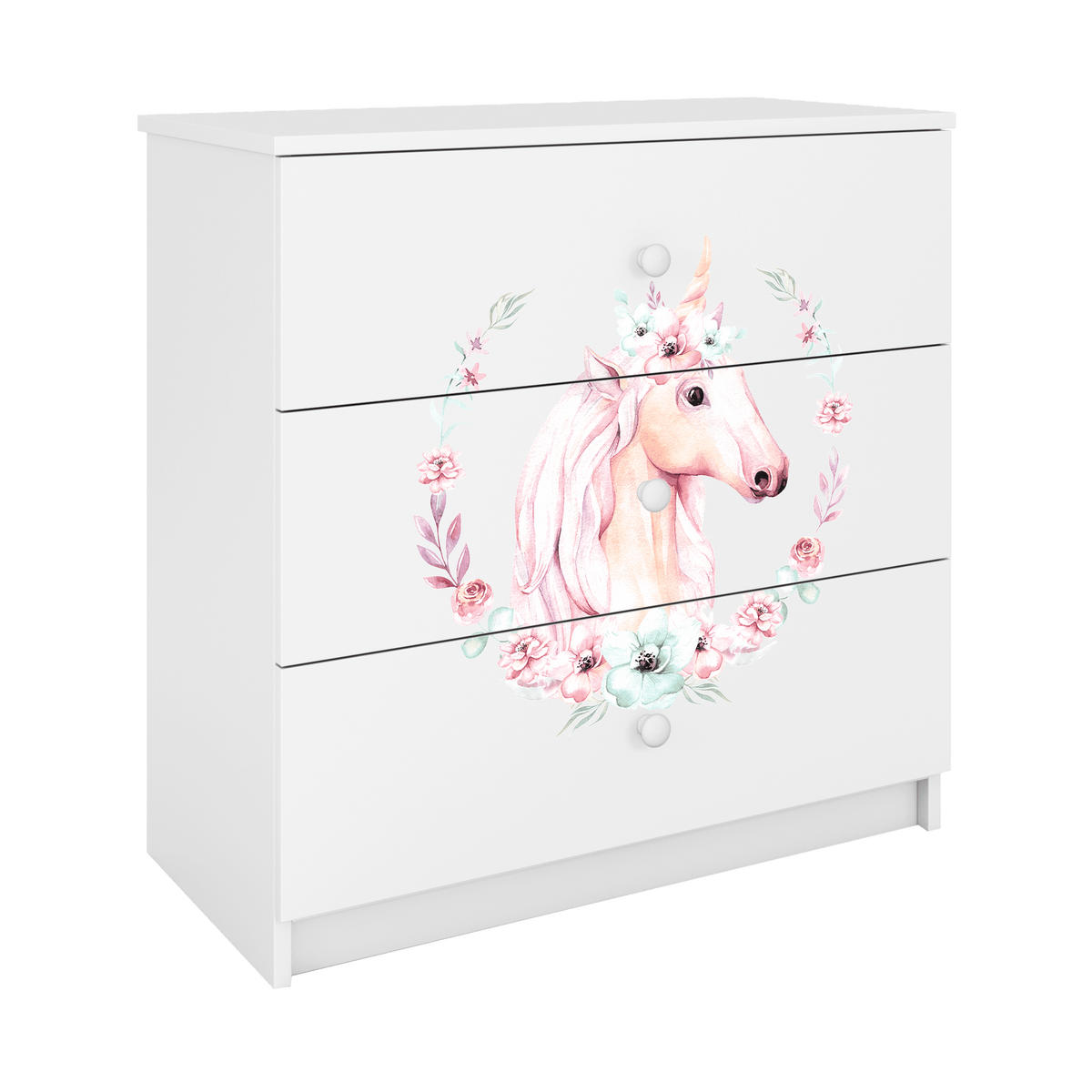 KOMMODE Babydreams Pferd 81/81/41 - Weiß, Holzwerkstoff (81/81/41cm) - RAUMHIRSCH FURNITURE