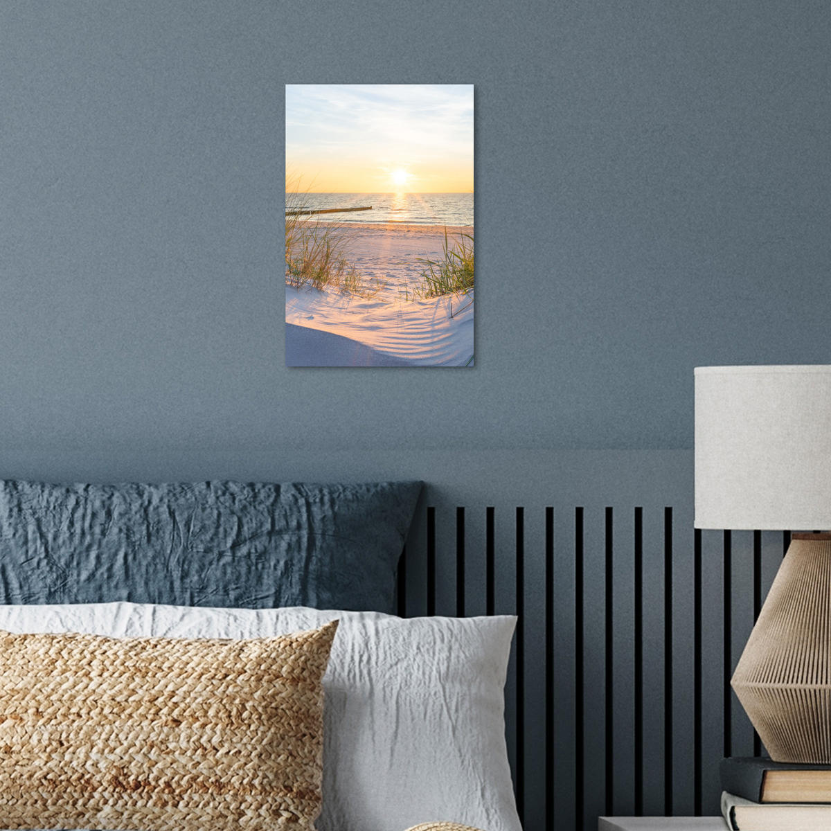 POSTER Strand - Sonne - Düne - Gras - Sand - Horizont 20x30 cm - Hellblau, Papier (20/30/0.1cm) - MuchoWow