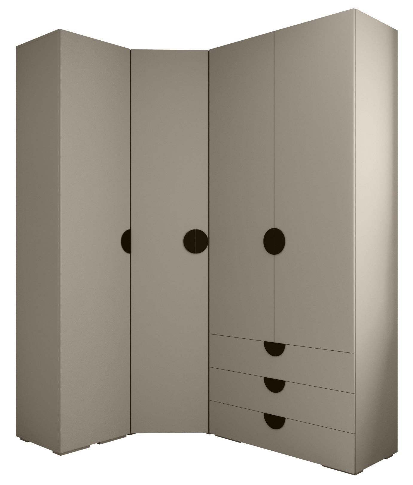 Abiks Möbel Garderoben-Set Kaschmir, Schwarz 181.7x236.7x47 cm