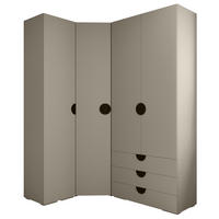 GARDEROBEN-SET 236,7/181,7/47 - Kaschmir/Schwarz, Holz/Kunststoff (181.7/236.7/47cm) - Abiks Möbel