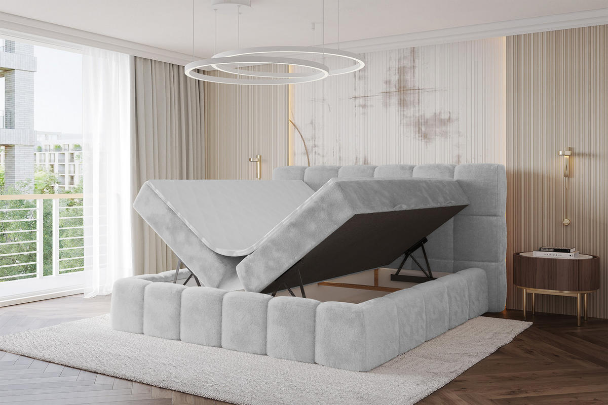 BOXBETT - AURI-H4 - 160x200 Grau Lapitt - Anthrazit, Holzwerkstoff (160/200cm) - ALTDECOR