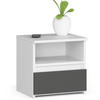 NACHTSCHRANK Weiß, Grau 40x35x40 cm - Weiß/Grau, Holzwerkstoff (40/40/35cm) - Akord
