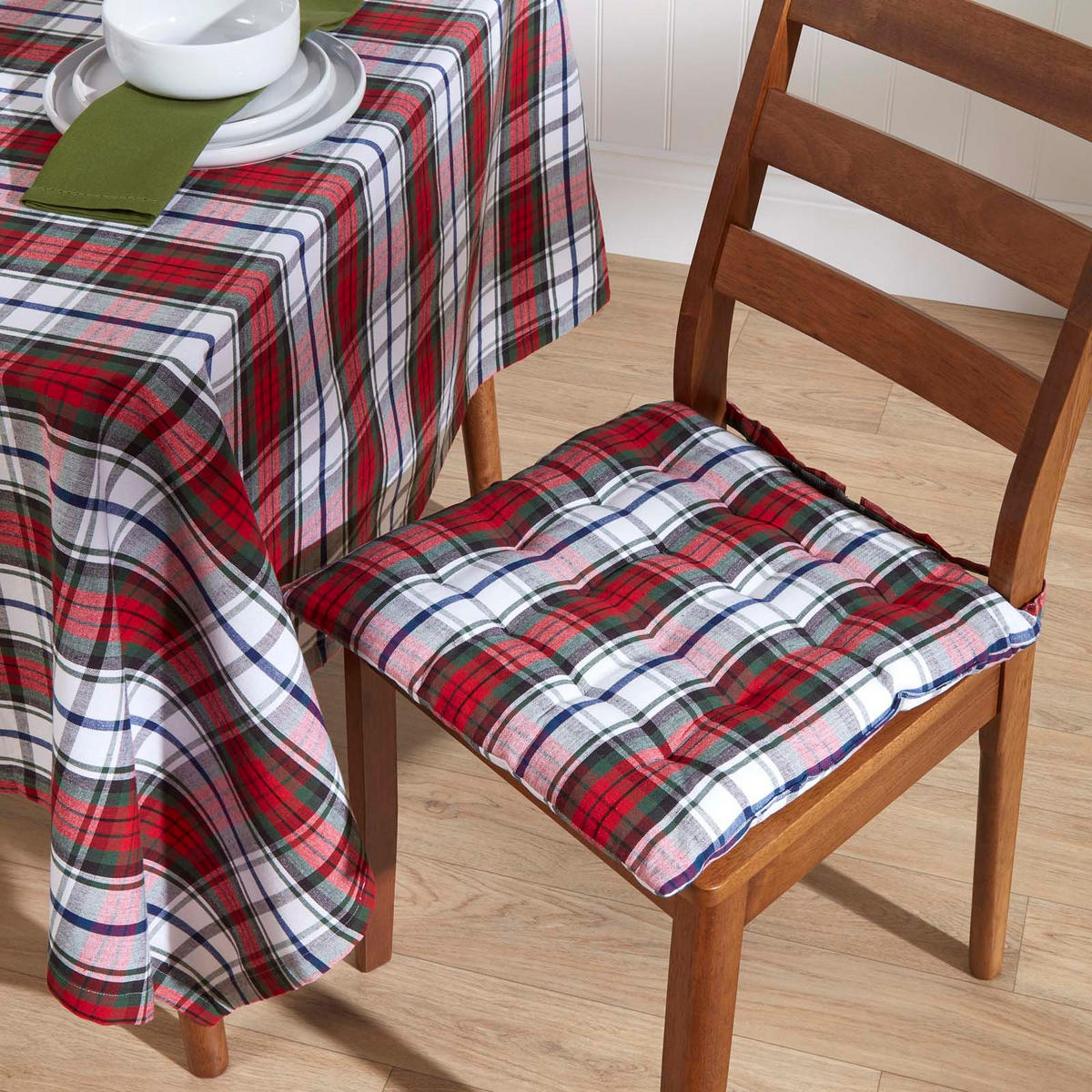 STUHLKISSEN Macduff Schottenkaro 40/40/5 cm - Rot, Textil (40/40/5cm) - Homescapes
