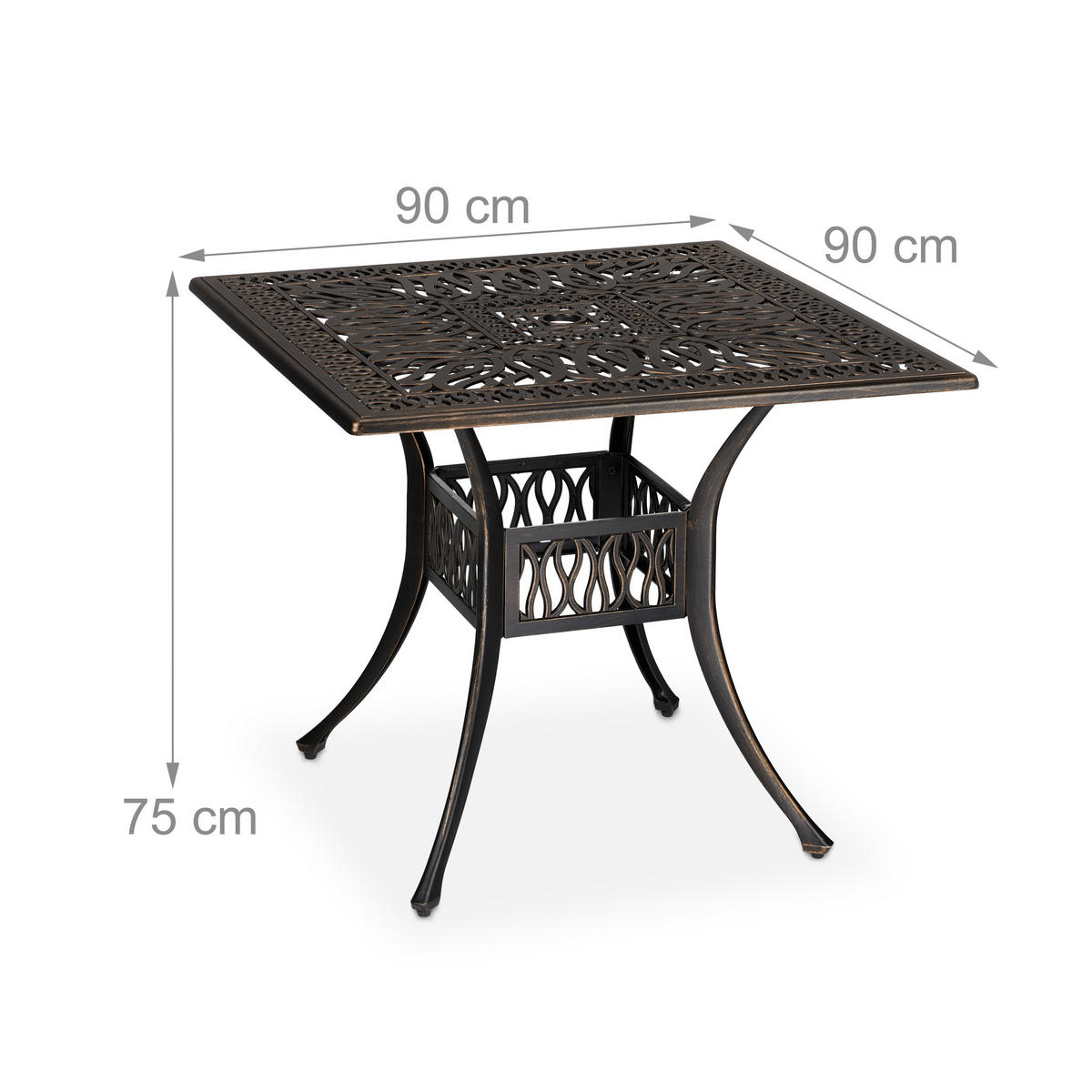 GARTENTISCH - Multicolor, Metall (90/90/75cm) - Relaxdays