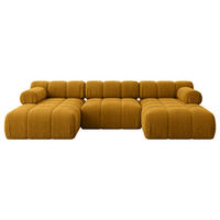 WOHNLANDSCHAFT modulares Sofa Tesso-U1 - 285x160x70 cm Senfgelb Cord - Currygelb, Holzwerkstoff/Textil (285/70/160cm) - ALTDECOR