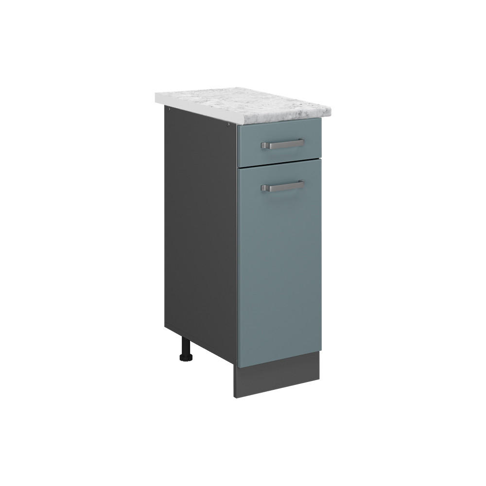 SCHUBLADENSCHRANK R-Line Blau-Grau 30 cm AP Marmor - Anthrazit/Blaugrau, Holzwerkstoff (30/81.6/60cm) - Vicco