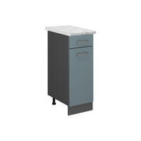 SCHUBLADENSCHRANK R-Line Blau-Grau 30 cm AP Marmor - Anthrazit/Blaugrau, Holzwerkstoff (30/81.6/60cm) - Vicco