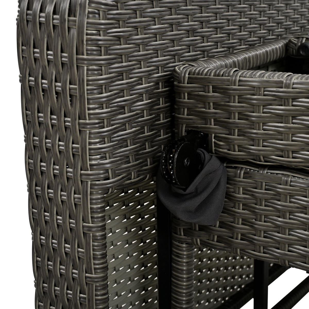 LOUNGESOFA aus Rattan & Stahl 120x74x95 cm in Grau mit Rückenlehne - Grau, Metall (74/95/120cm) - Modfu
