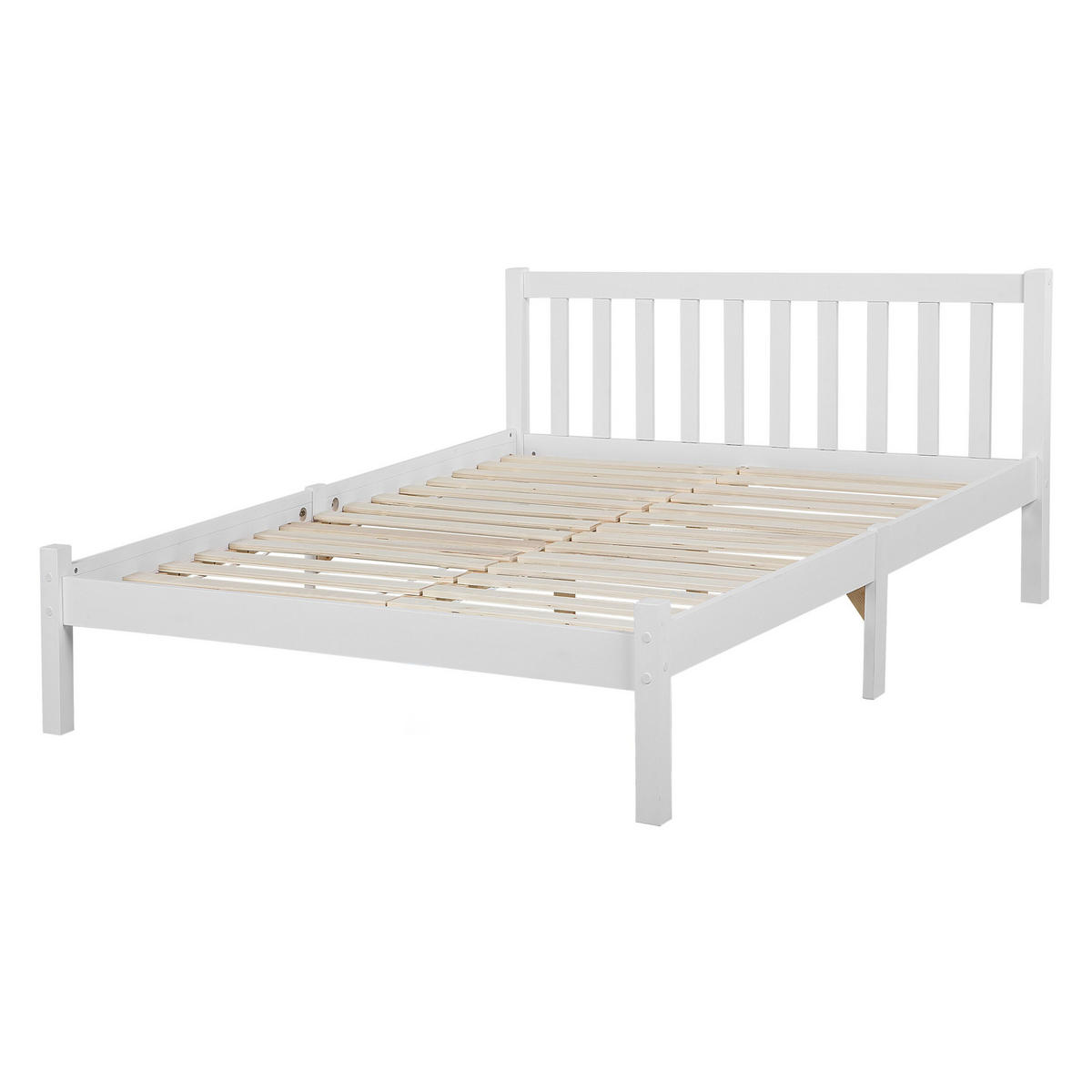 HOLZBETT 140/200cm Weiß Florac - Weiß, Holz (140/200cm) - Beliani