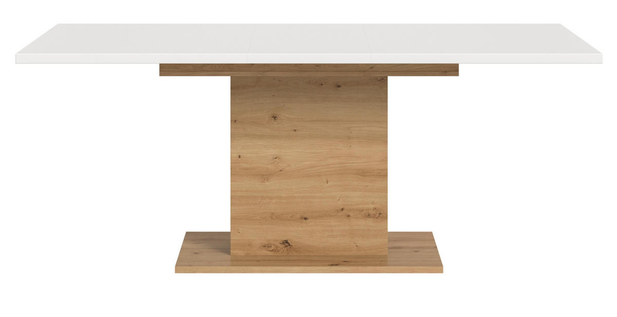 ESSTISCH weiß, Eiche Artisan, Küchentisch ausziehbar 150 - 190 cm - Eiche Artisan/Weiß, Holzwerkstoff/Metall (150/90/76cm) - Inn.Furn