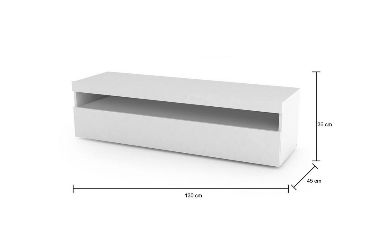FERNSEHSCHRANK Glänzendes Weiß 45/130/36 cm - Weiß, Holzwerkstoff (130/36/45cm) - DMORA