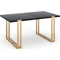 ESSTISCH Wolf rechteckig ausziehbar, Schwarz 140-240/80/76 cm - Goldfarben/Schwarz, Holzwerkstoff/Metall (140/80/76cm) - WFL GROUP