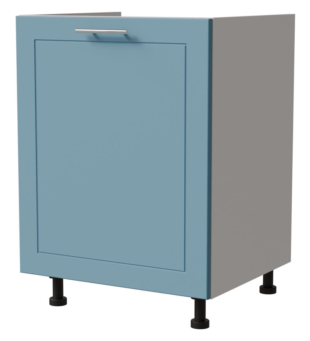 SPÜLENUNTERSCHRANK Bari D1Z/60 Weiß / RAL 5024 pastellblau 60 / 50 / 82cm HETTICH Vollauszug - Blau/Weiß, Holz/Holzwerkstoff (60/82/50cm) - Feldmann-Wohnen